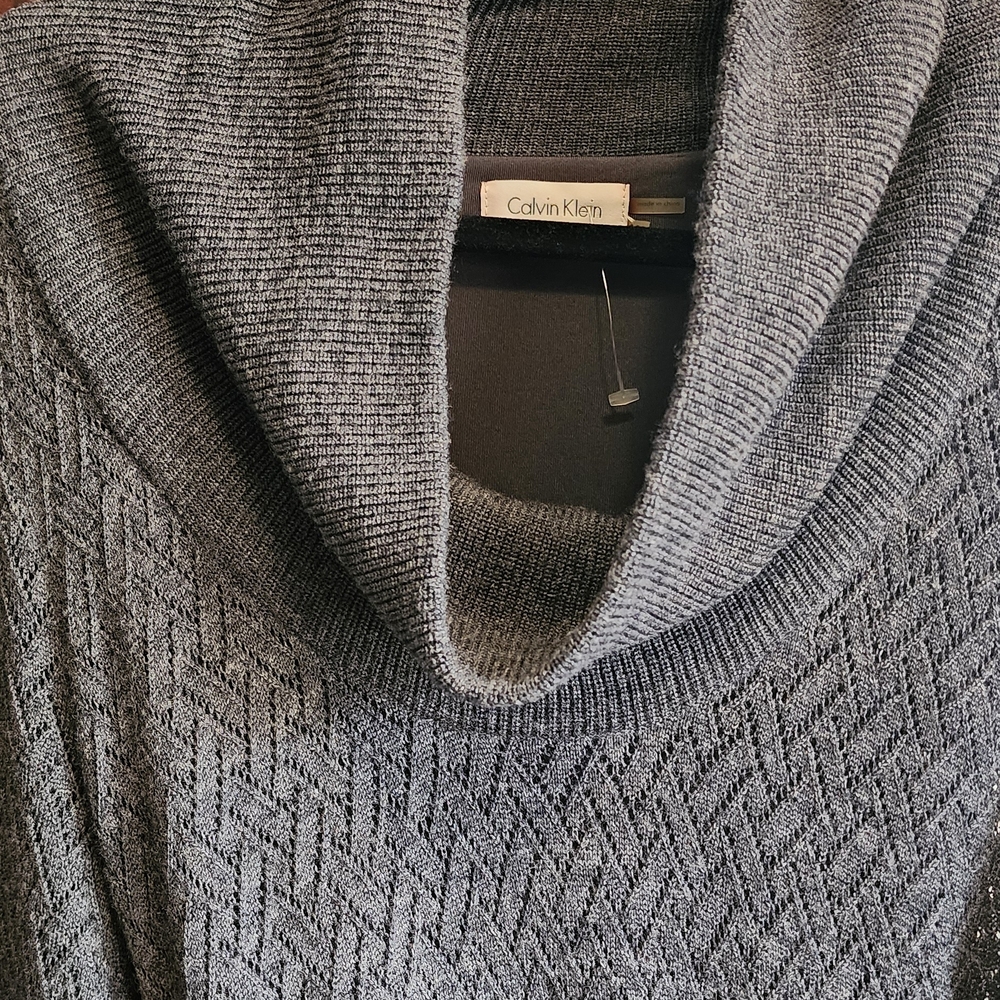 Calvin Klein Charcoal Cowl Neck Sweater